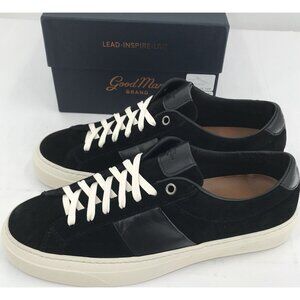 Good Man Brand Legacy Lo Top Mens 7.5 Black Suede Vachetta Leather Trim Sneakers